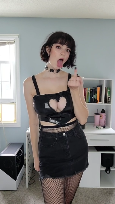 Brunette Gothic Girl Sets TikTok on Fire